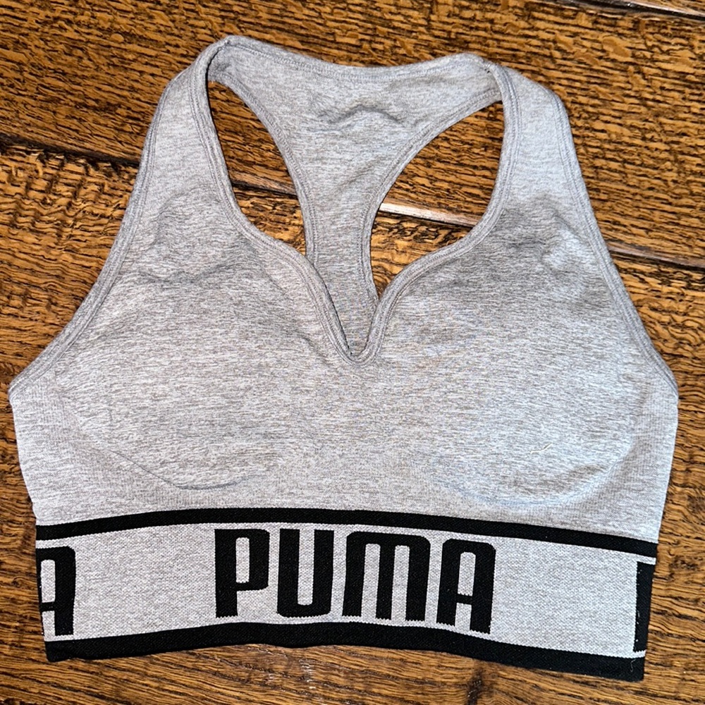 Puma Grey Sports Bra Womens Medium